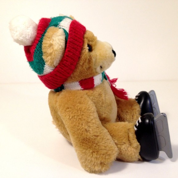 Vintage Dakin Ker-Plunk Holiday Ice Skating 9" Teddy Bear 1986 - Picture 5 of 11